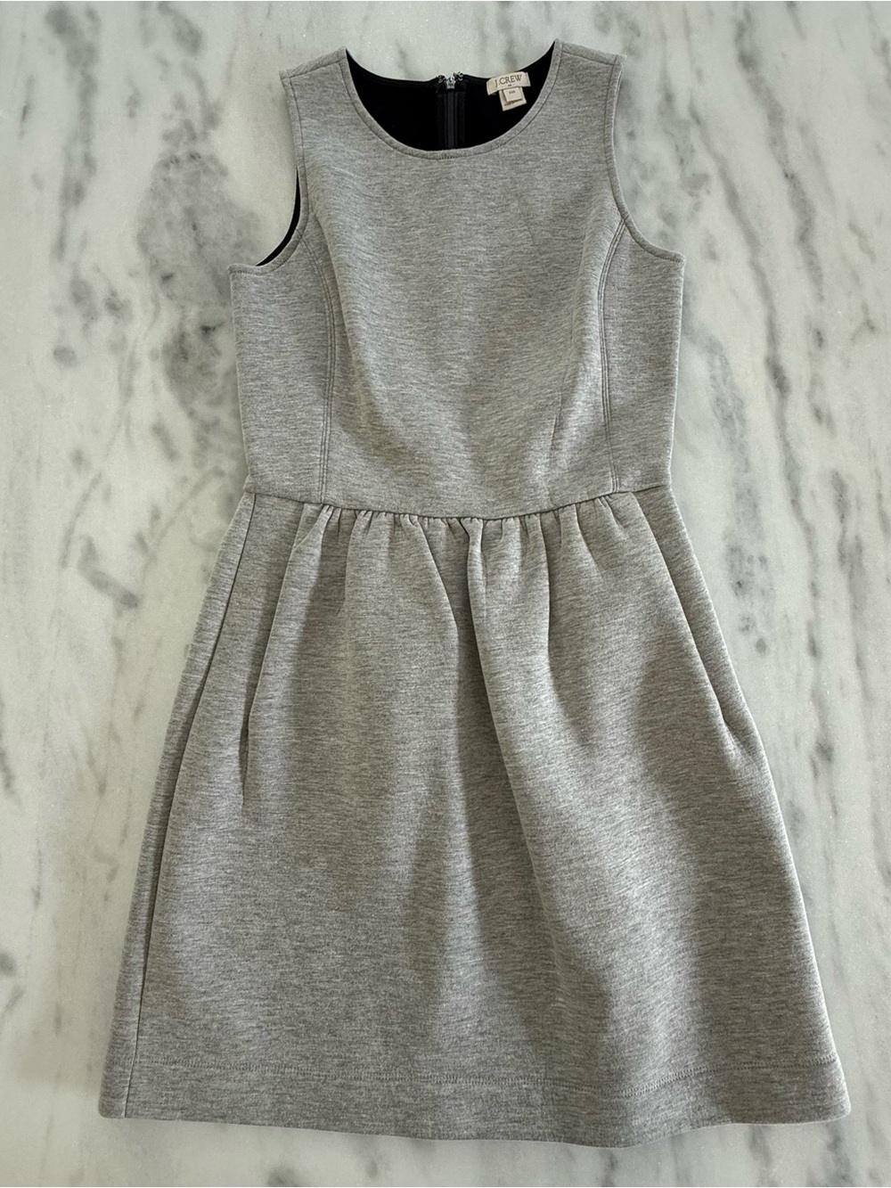 J. Crew Gray Sleeveless Fit & Flare Dress with pockets!